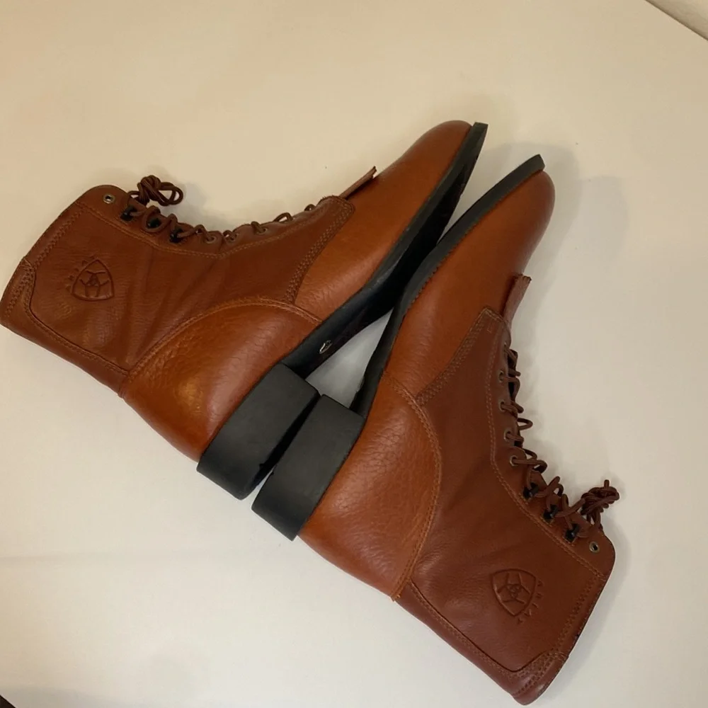 Ariat Men's Heritage Lacer Brown Leather Boots size 13 removable kiltie fringe